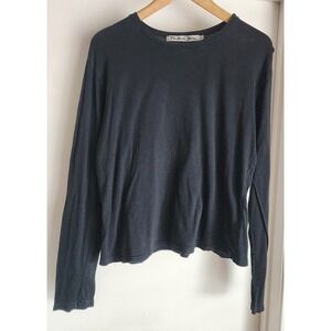 Michael Stars OS One Size Black Supima Cotton Modal Long Sleeve Tee T-Shirt